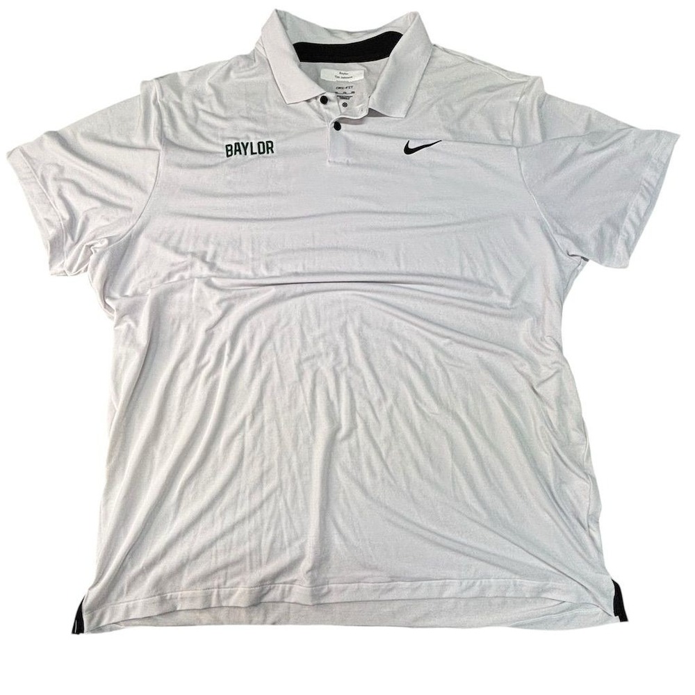 Nike Dri-FIT Baylor Bears Men's Polo Shirt White 2XL Short Sleeve team issued